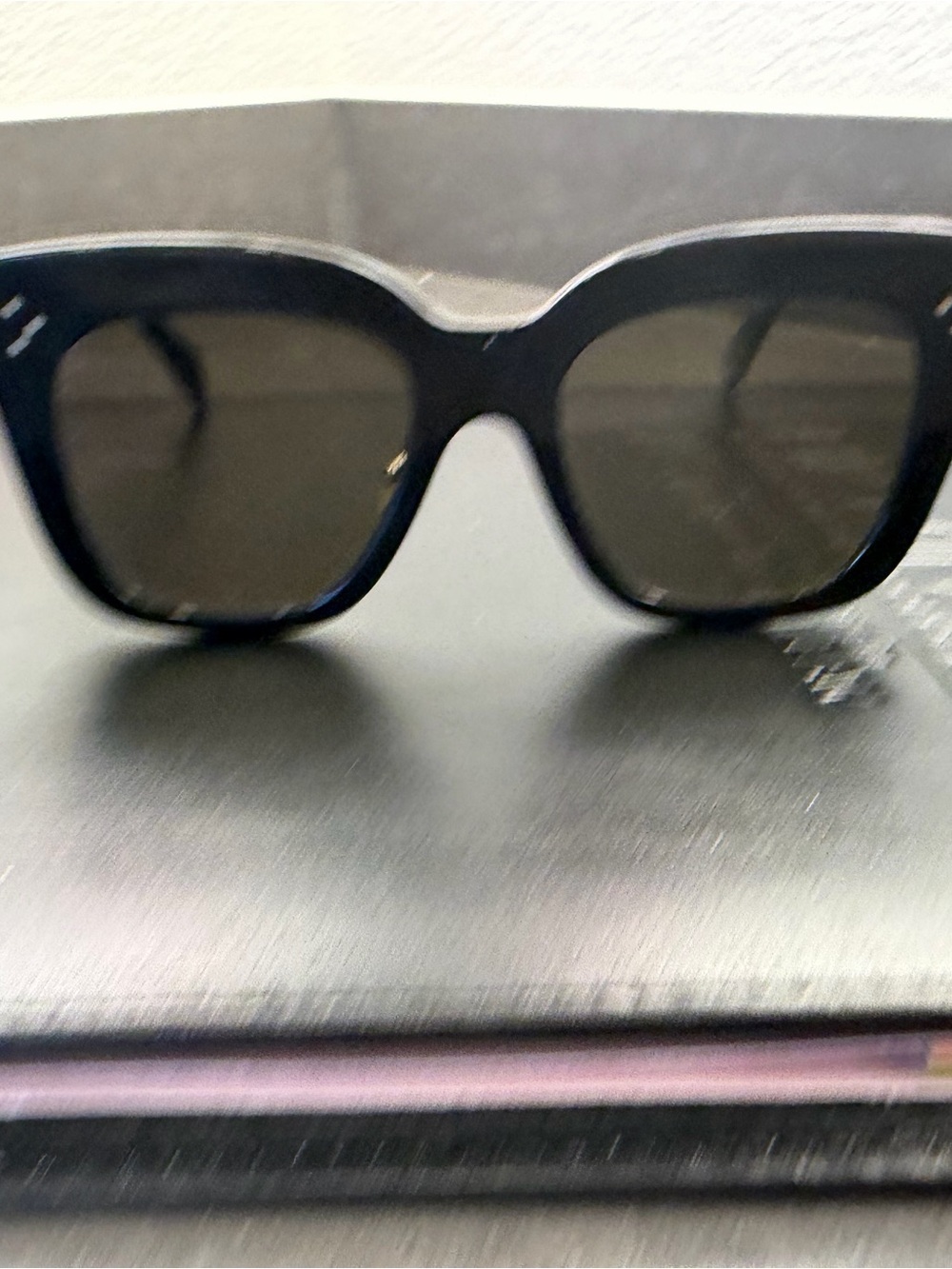 Celine Black Rectangle Sunglasses - Picture 2 of 8